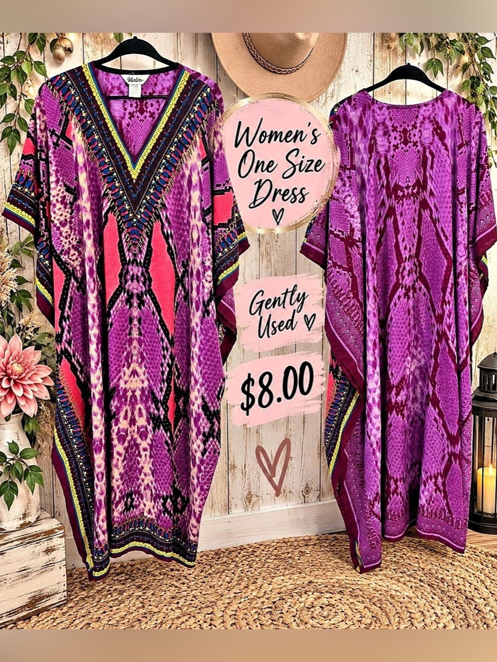 Winlar Women's Purple & Pink Maxi Dress
